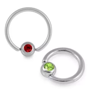 G23 Grade Titanium Jeweled BCR  ring