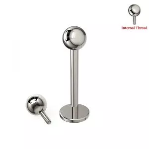 G23 Grade Titanium Internally Threaded Plain Ball Labret Studs