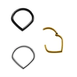 Triangle Septum Ring V Shape Classic Hinged Segment Ring