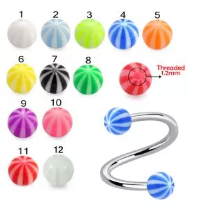 SS Twisted-Spiral Candy Stripe UV Beach Ball