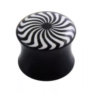 Double Flared eye Swirl Logo Ear Plug