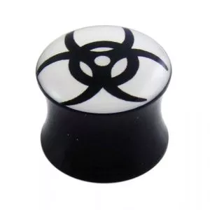 Double Flared Tribal Logo Ear Plug