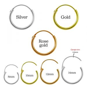 925 Sterling Silver  Segment Hoop Nose Ring