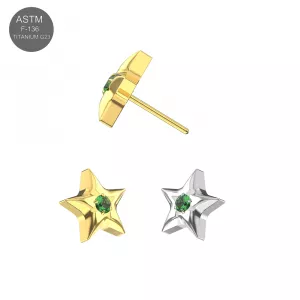 Implant-Grade Titanium Star CZ Threadless Push-In Top | ASTM F-136