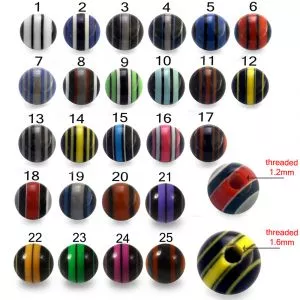Multi Stripe Printed UV Balls