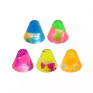 UV Fancy Colorful Marble Curved Edge Cone Accessories