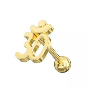 Wholesale Ear Stud - Classic Ohm - Gold Color