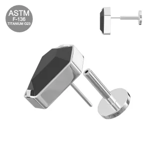 G23 Titanium Coffin Cut Threadless Pin Tragus Top with Labret