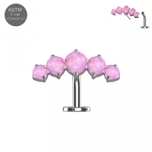 Implant Grade Titanium Five opal Balls Threadless floating belly button ring