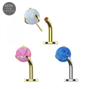 Implant Grade Titanium opal Ball Threadless floating belly button ring