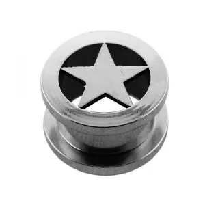 SS Screw Fit Star Ear Flesh Tunnel