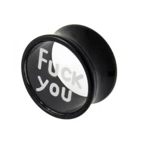 Fuck You Logo Ear Plug Body Jewelry