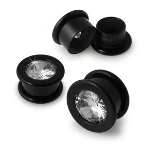Single Stone Screw Fit UV Flesh Tunnel