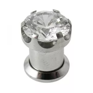 Single Jeweled Screw Fit Flesh Tunnel