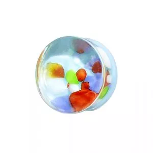 Multi Color Pebble Pyrex Glass Ear Plug