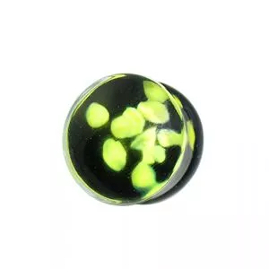 Green Pebble Pyrex Glass Ear Plug