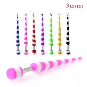 Colorful Stripes Straight Fake UV Ear Expander Plug