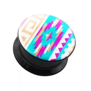 Colorful Lego blocks UV Internal Screw Fit Ear Tunnel