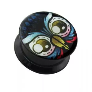 Owl Eyes UV Internal Screw Fit Ear Tunnel