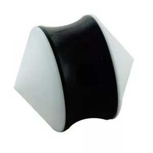 White UV Cone with Black Screw Flesh Tunnels