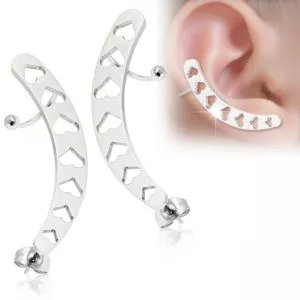 Hollow Hearts Ear Cuff Piercing Wrap Cartilage Clip 