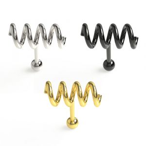 Spring Coil Tragus Bar Helix Cartilage Upper Ear Piercing Plug