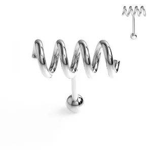 Spring Coil Tragus Bar Helix Cartilage Upper Ear Piercing Plug