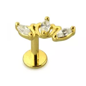 Tri Marquise Floral Surgical Steel Helix Tragus Piercing Ear Stud