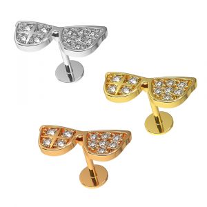 CZ jeweled Goggles Surgical Steel Helix Tragus Piercing Ear Stud