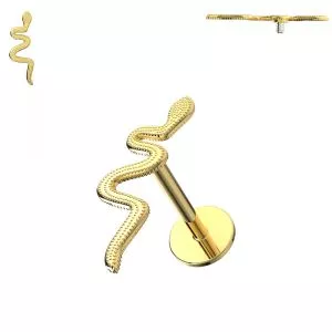 Snake Internally Threaded 316L Surgical Steel Screw Fit Tragus Piercing