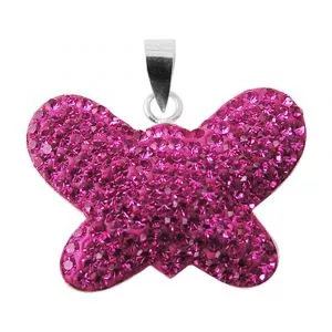 Multi Crystal stones Butterfly Pendent