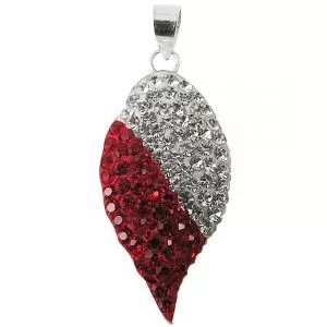 Multi Crystal stones serrate leaf Pendent