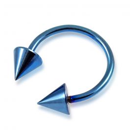 Surgical Steel Aqua Anodized Circular Barbell with Cone – Wholesale ...