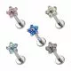 Flower with Opal Top G23 Grade Titanium Internal thread Labret 
