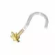 Bio Flex Nose Screw with Marijuana Leaf Design 14K Gold Head