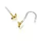 Bio-Plast Nose Screw with Foot Shaped 14K Gold Head
