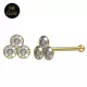 9K Jeweled Triple Stone Ball End Nose Pin