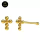 9K Gold Cross Ball End Nose Pin