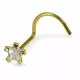 9K Solid Yellow Gold 3mm Star CZ Nose Screw