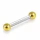 Surgical Steel Straight Barbell with Anodized Ball Piercing
