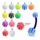 Acrylic UV Navel Banana Bar Ring With UV Ball