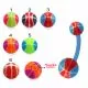 Bio Flex Banana Belly Bar With Mix Color Baseball Designed UV Ball