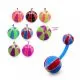 Bio Flex Banana Belly Bar With Mix Color Basketball Printed UV Balls