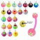 Bio Flexible Eyebrow Banana With Multi Color Star Design UV Ball