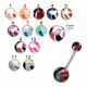 316L Surgical Steel Eyebrow Banana With UV Fancy Marble Balls