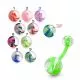 Bio Flex Banana Belly Bar With Acrylic Mix Color UV Balls