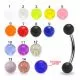 SS Eyebrow Banana Ring with Purple Color UV Balls