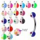 316L Surgical Steel Eyebrow Banana With UV Half Checker UV Balls