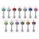 Tongue Barbell with Jeweled Half Ball