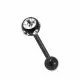 Surgical Steel Tongue Barbell With Multi Stone Bal
